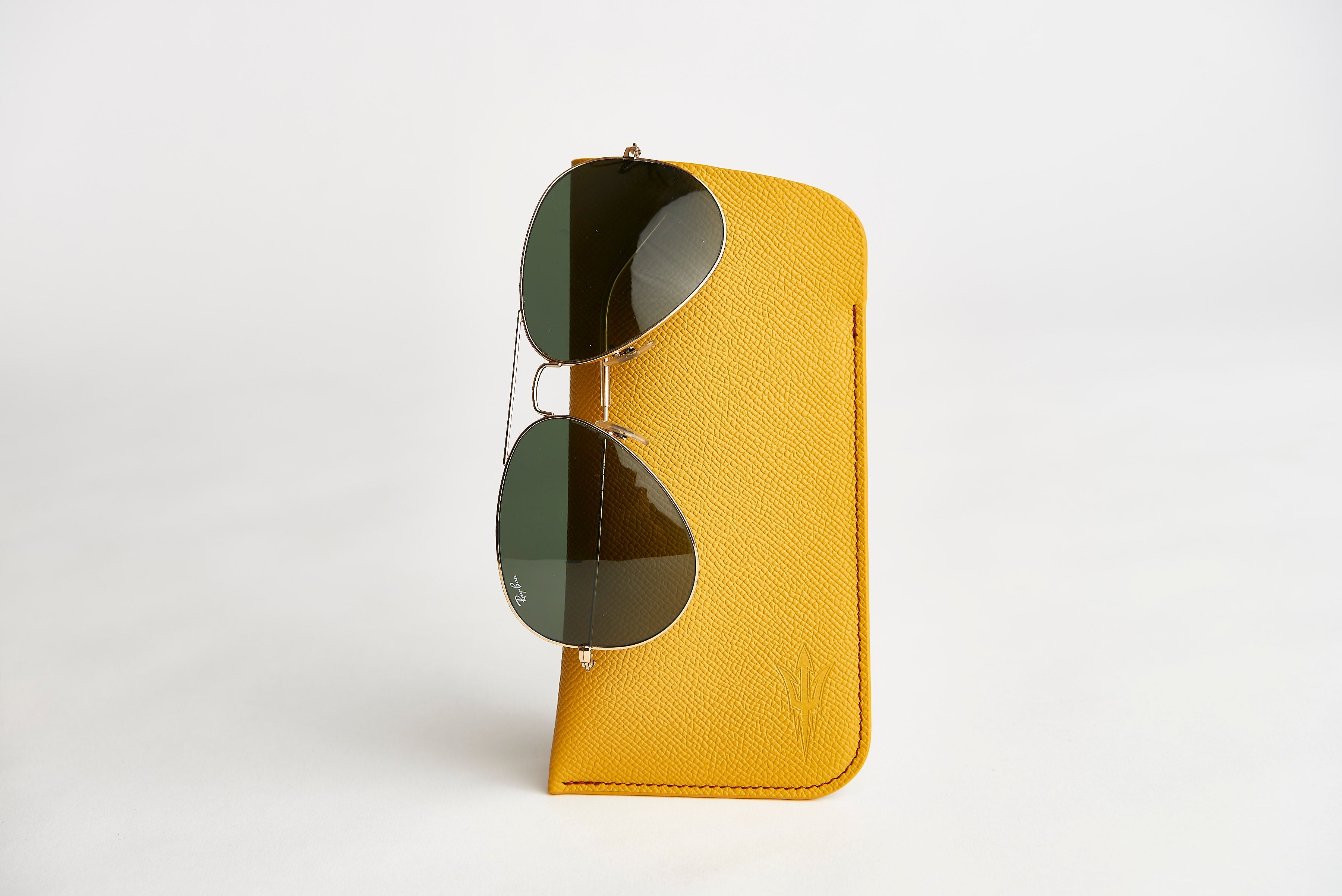π‘ ASU Gold Epsom Leather Sunglass Case Holder