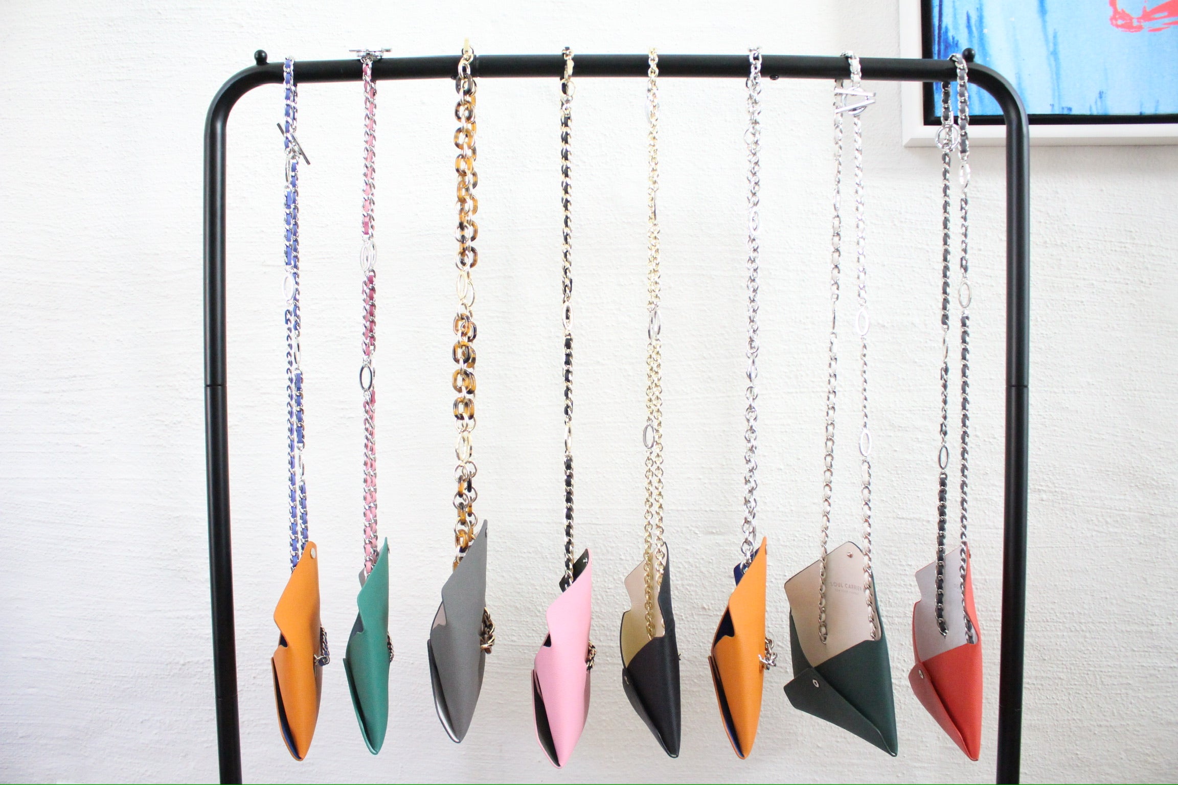 SwitchIt Purse Chain: Silver With Leather Weave