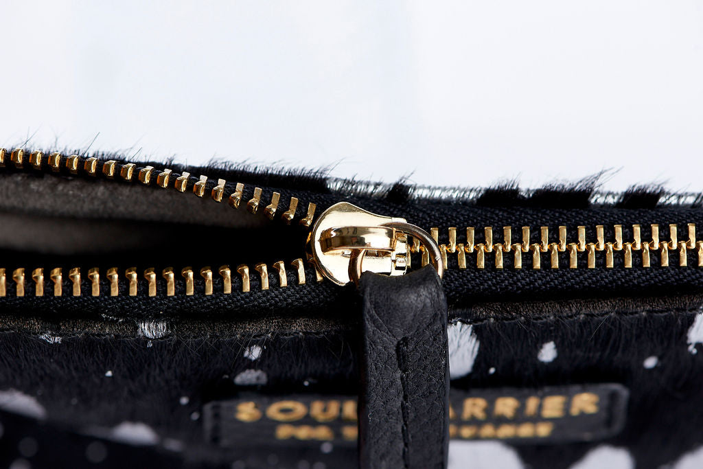 Desert Rain Black Cowhide Clutch