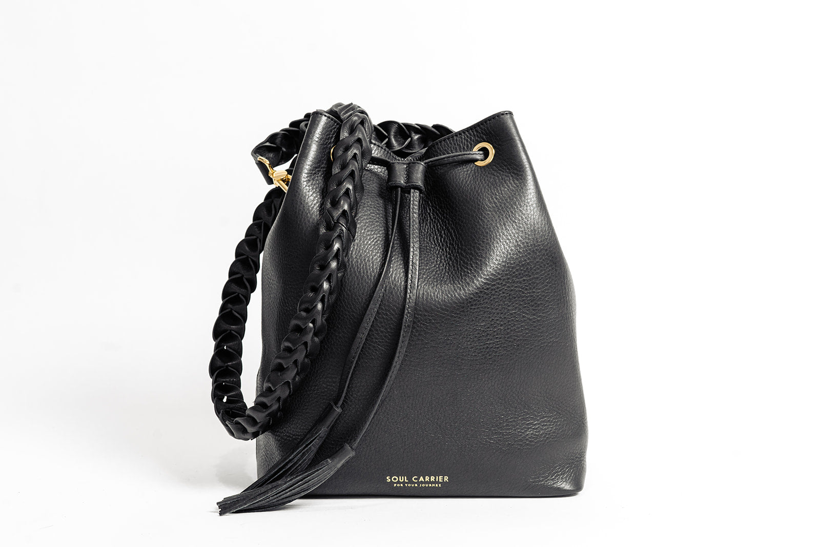Casual Black Rectangle Solid Durable Faux Leather Bucket Bag main image 0