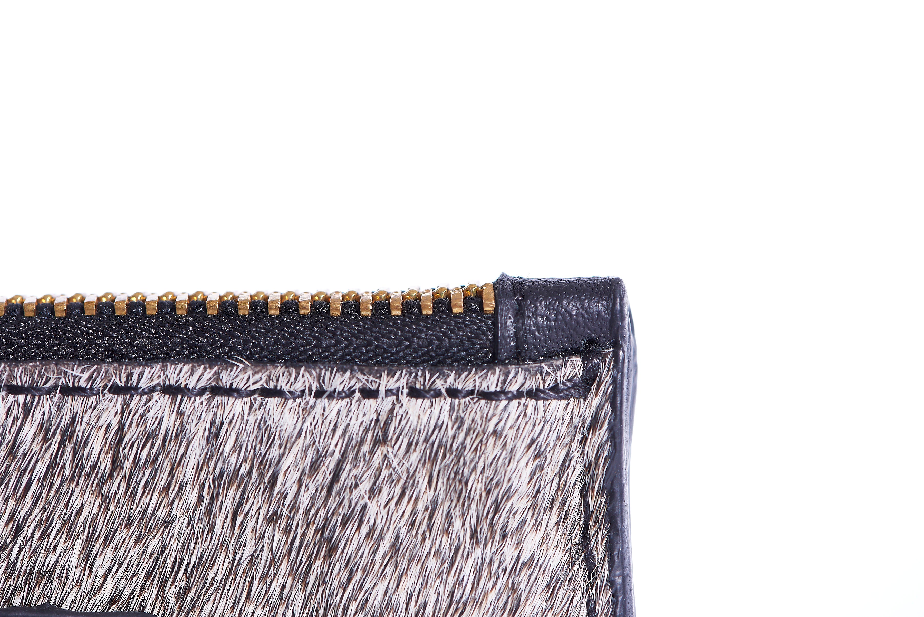 Black & White Cowhide Card Purse