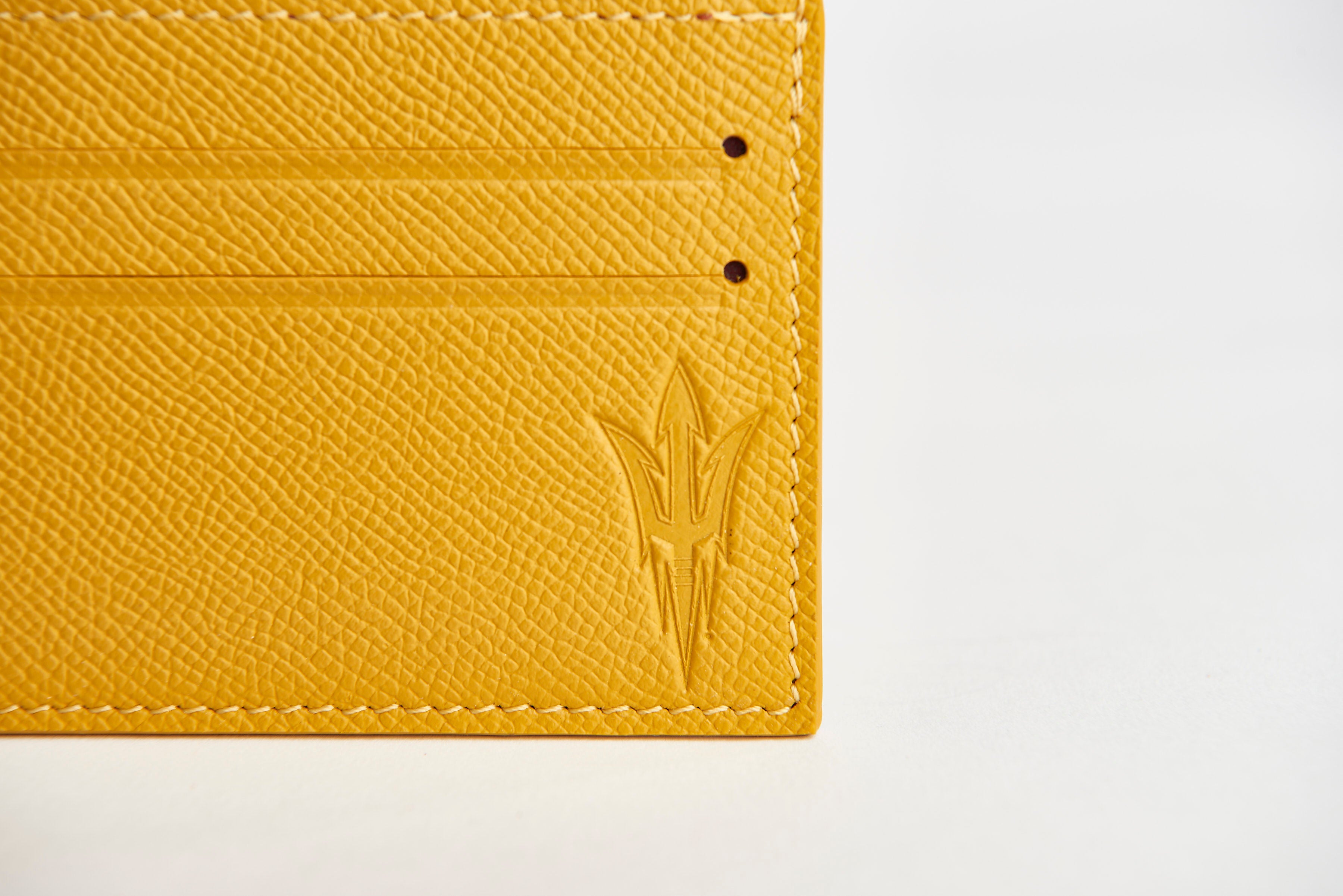 🟡 ASU Yellow Epsom Leather Card Case
