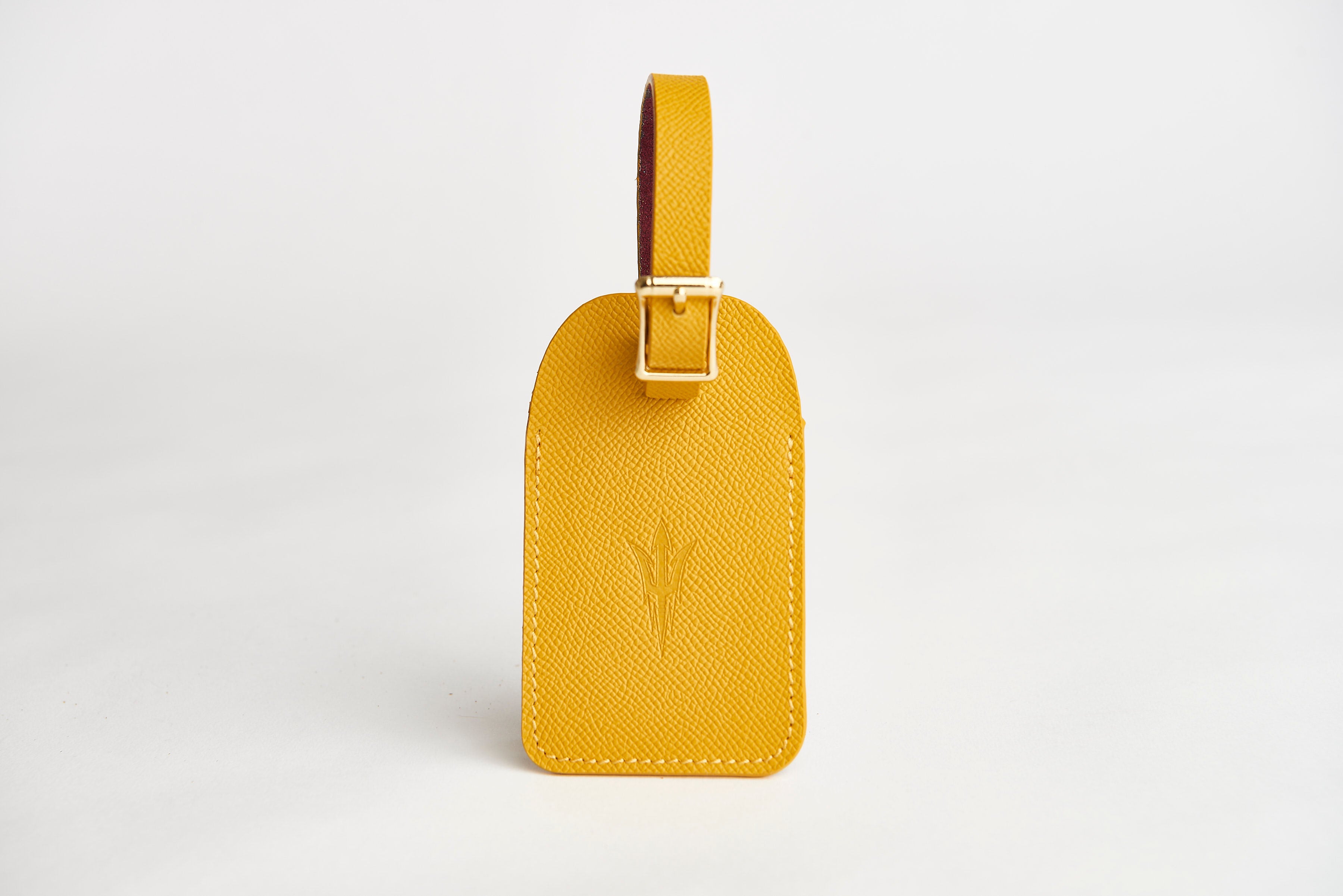 🟡 ASU Yellow Epsom Leather Luggage Tag