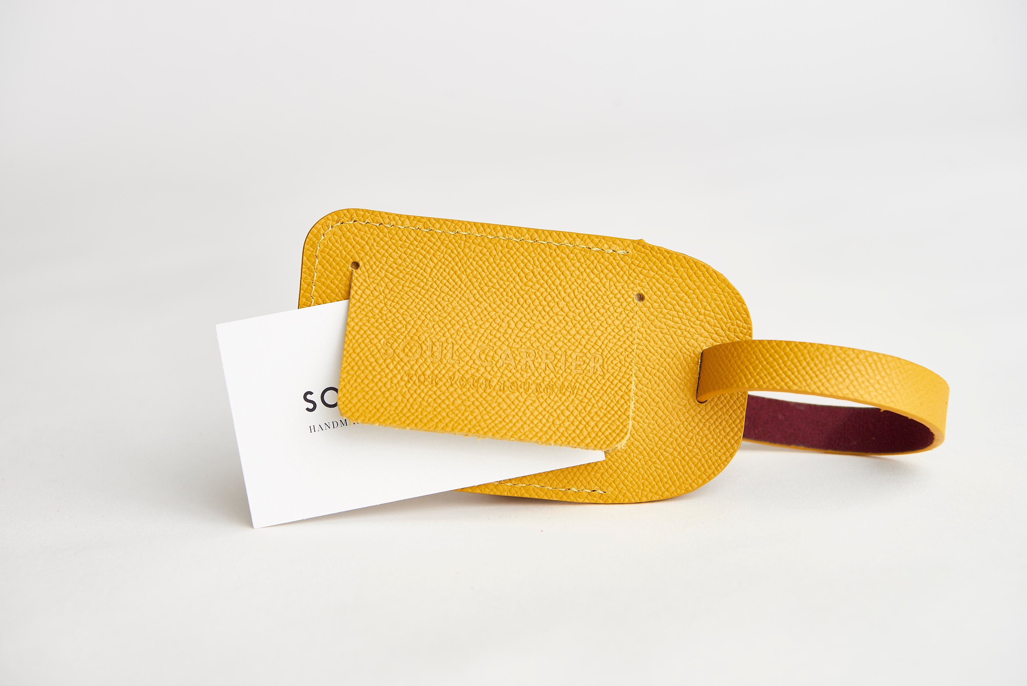 🟡 ASU Gold Epsom Leather Luggage Tag