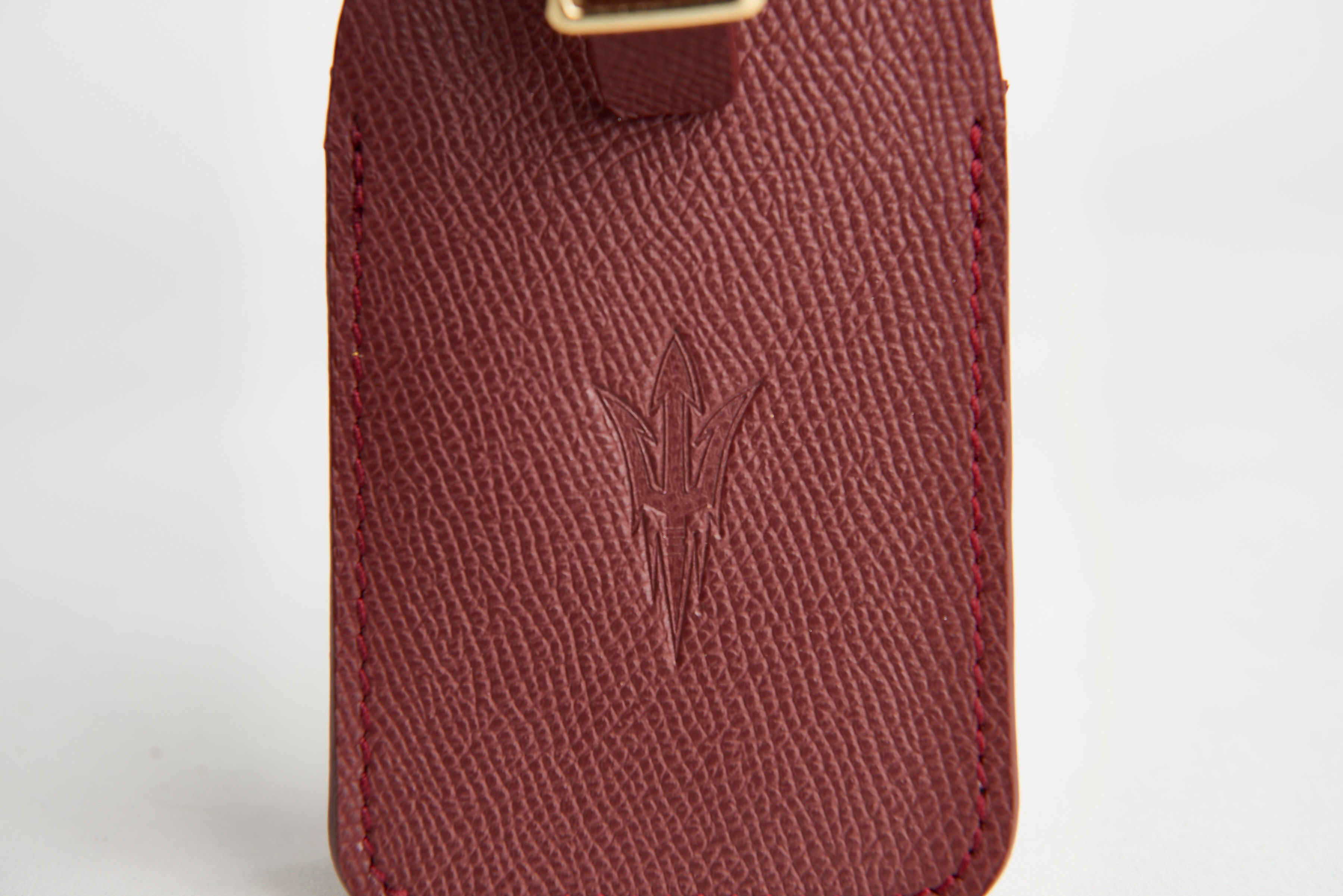 🔴 ASU Maroon Epsom Leather Luggage Tag