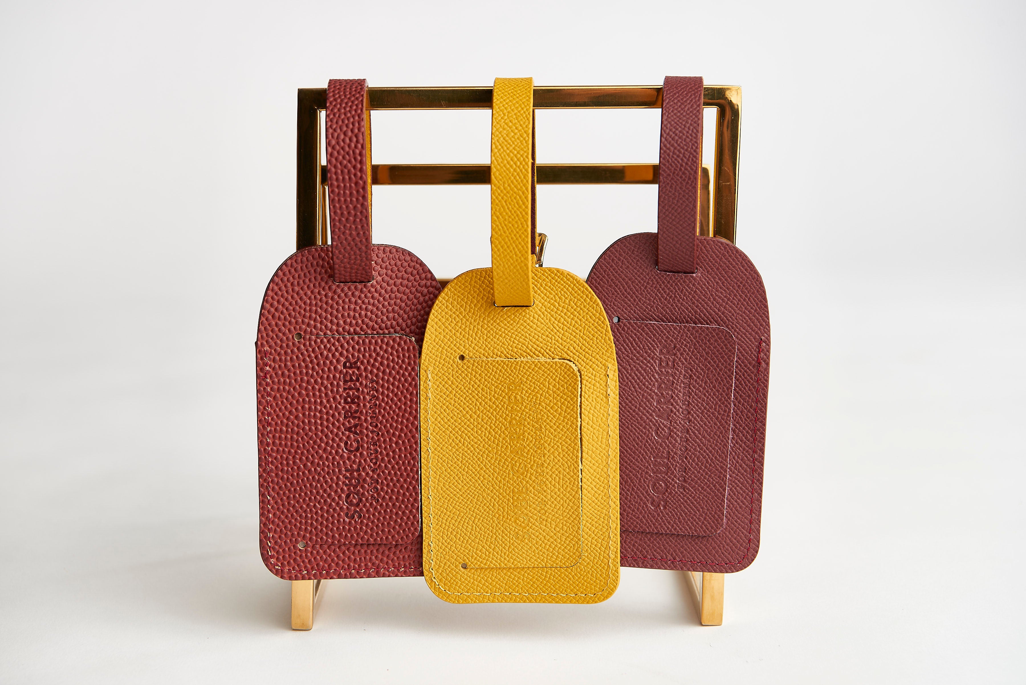 🔴 ASU Maroon Epsom Leather Luggage Tag