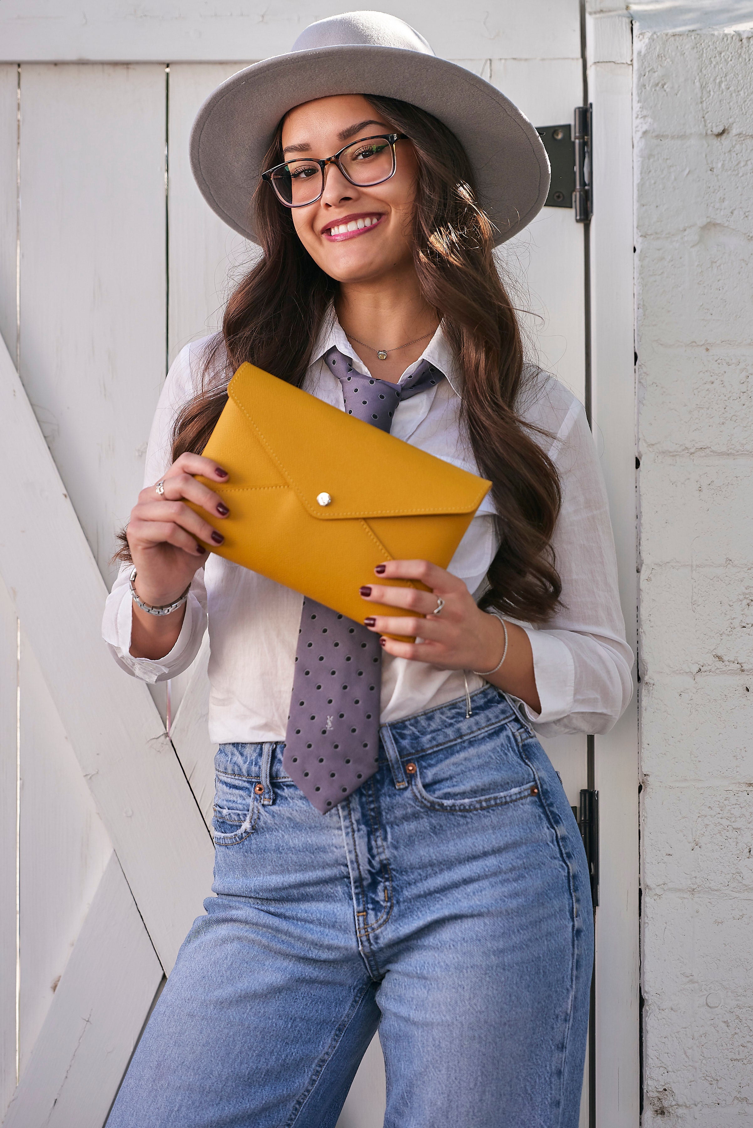 Soul Carrier x ASU Yellow Epsom Leather Clutch