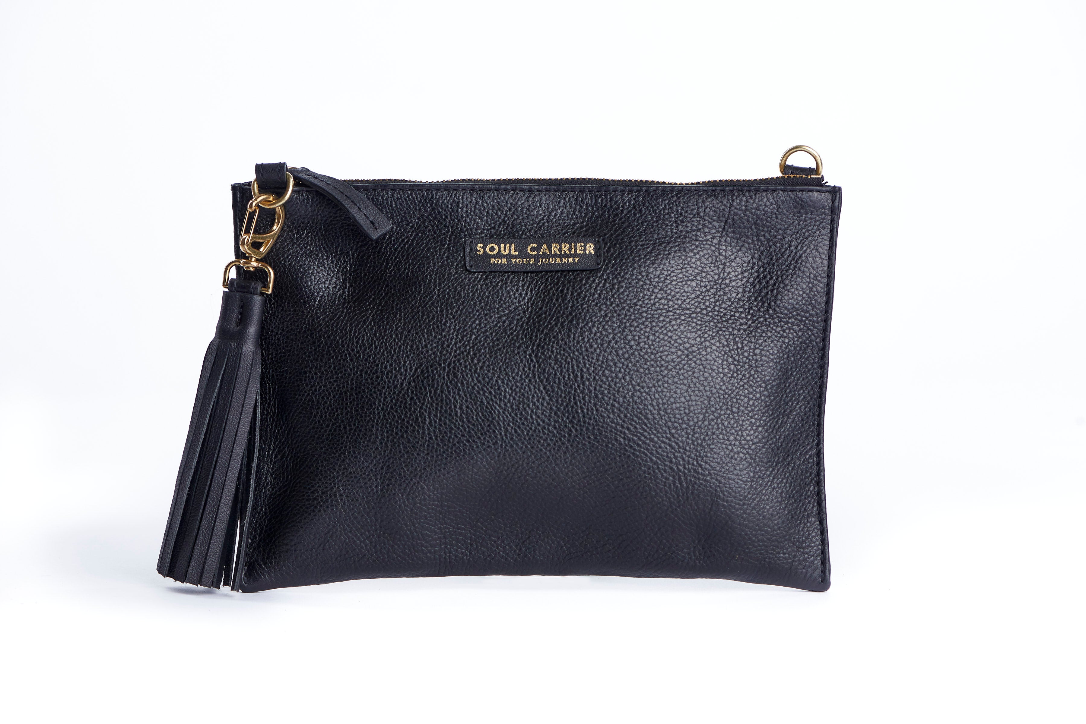 Black Full Grain Leather Clutch