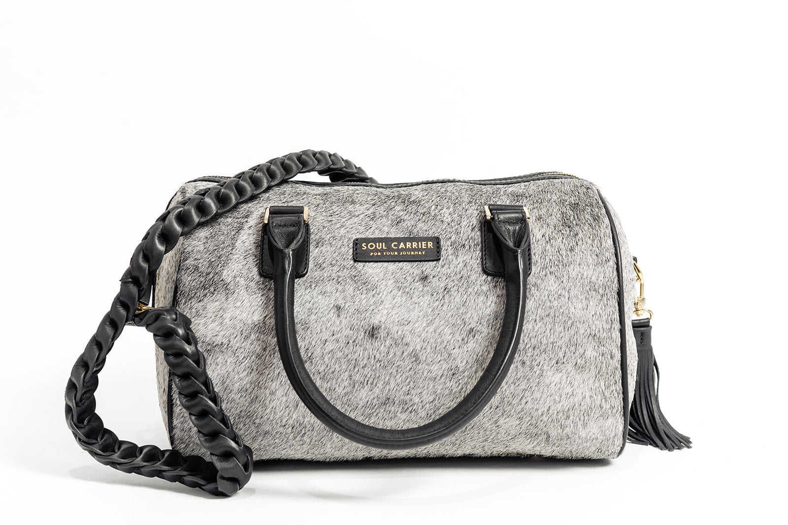 Black & White Cowhide Carryall