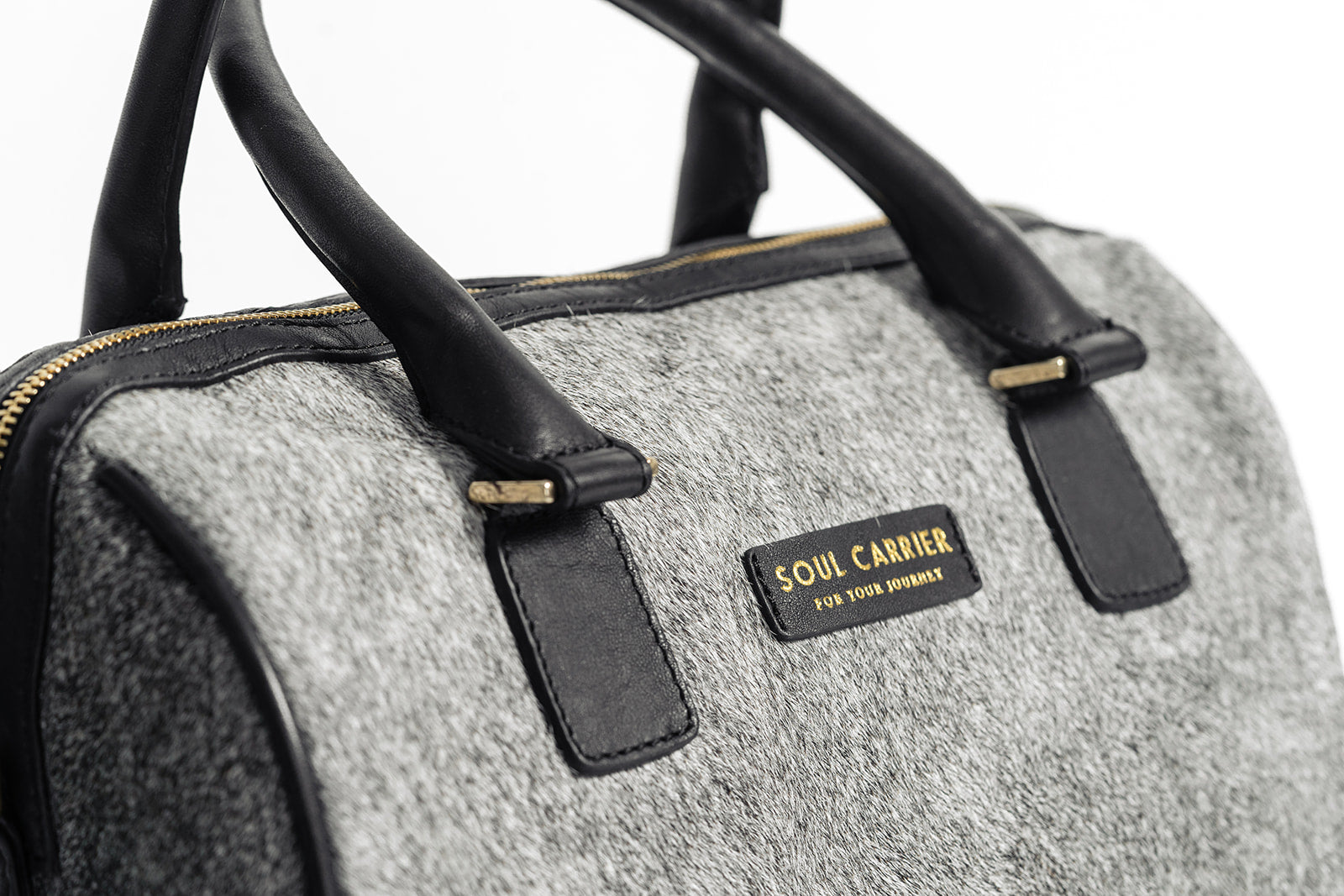 Black & White Cowhide Carryall